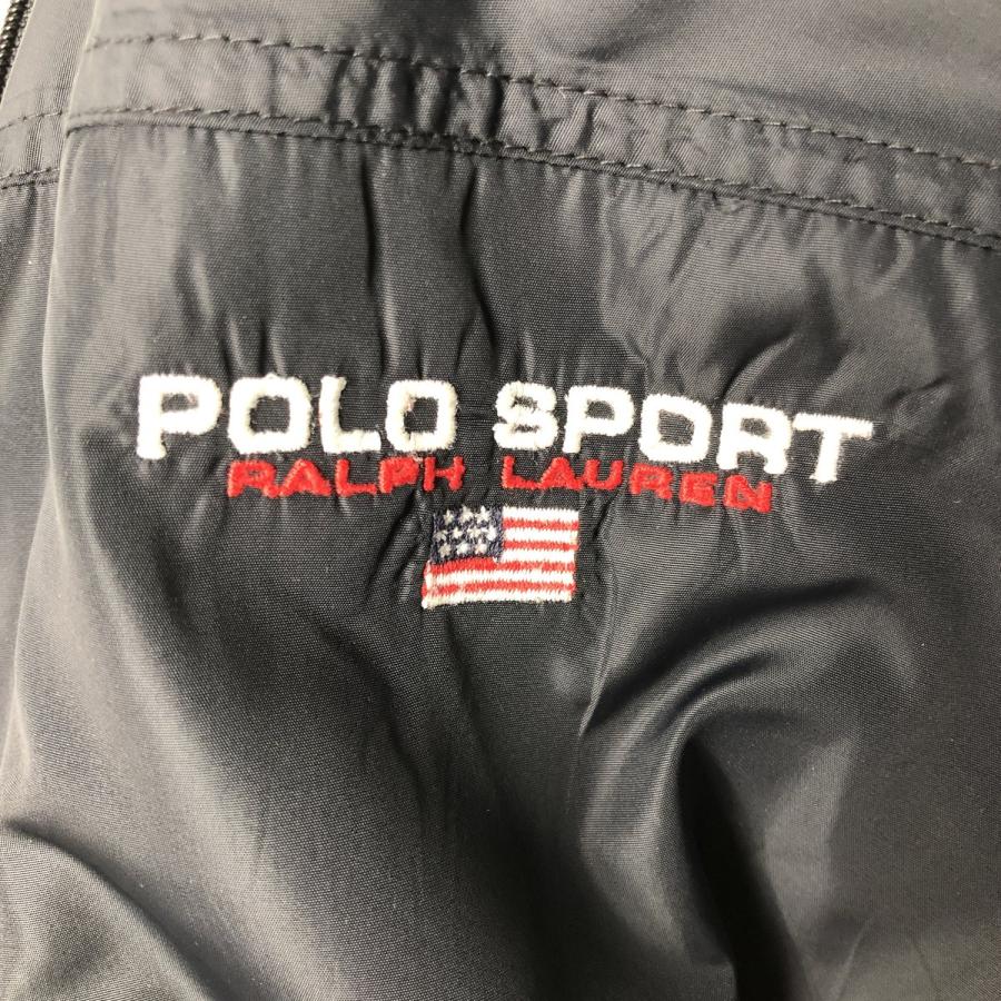 \"90s polo sport\" リバーシブル ナイロンジャケット S 黒/黒 古着 90年代 ラルフローレン POLO SPORT ポロスポーツ リバーシブル