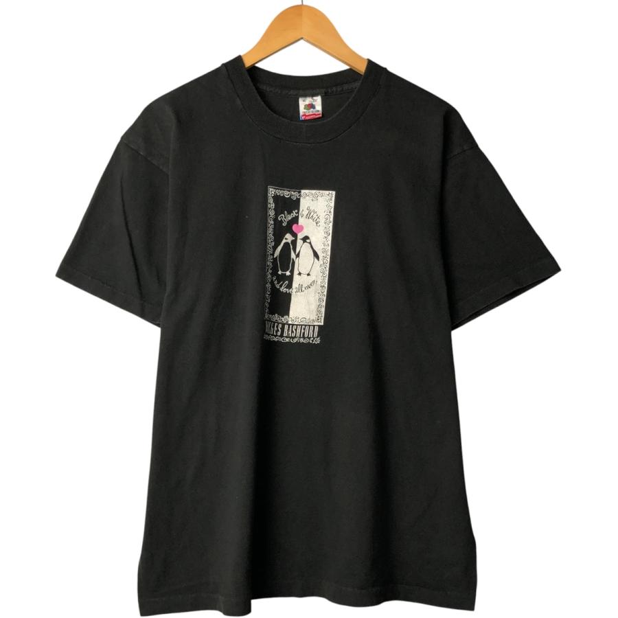 90s USA製　フルーツオブザルーム バンドT マルチプリント ロンT 黒XL FRUIT OF THE LOOM（フルーツオブザルーム） 古着 90年代 プリント