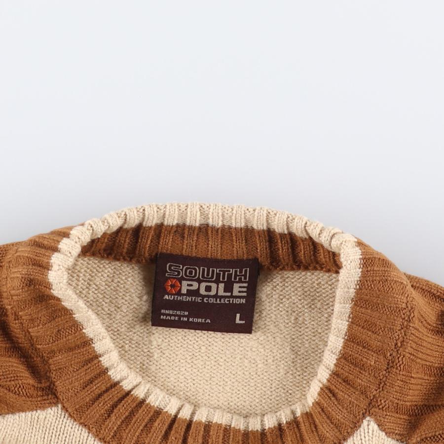 古着 SOUTH POLE リブ編み アクリルニットセーター メンズL相当