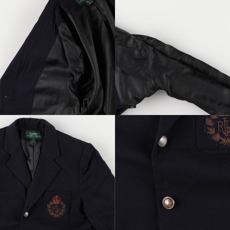 Ralph Lauren 紺ブレザー　ネイビー テーラードジャケット 中古・古着通販】RALPH LAUREN (ラルフローレン) エンブレム刺繍