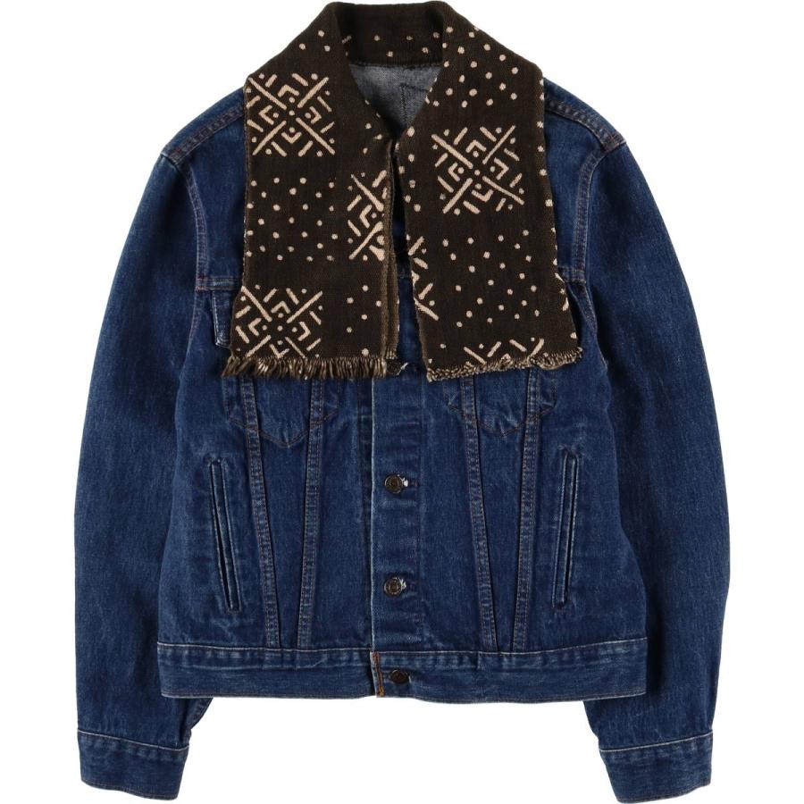 US古着 90s ヴィンテージ デニムジャケット　gジャン　アメカジ Levi's 古着 ~90年代 リーバイス 総柄 カスタム デニム