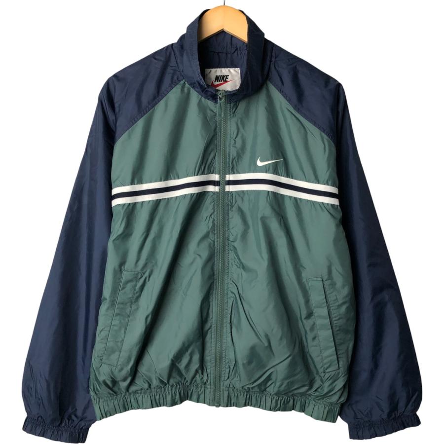 送料無料 ナイキ バックロゴ レアカラー ゆるだぼ90s ナイロン ブルゾン NIKE 古着 90年代 ナイキ バックロゴ ナイロンジャケット メンズ
