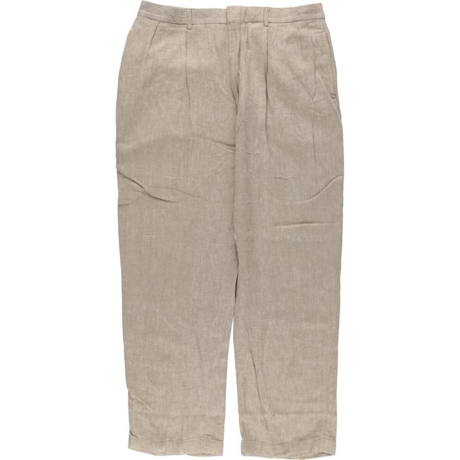 【Polo by Ralph Lauren】リネンツータックスラックス USA製 古着 ラルフローレン Ralph Lauren POLO by ツータック リネンパンツ