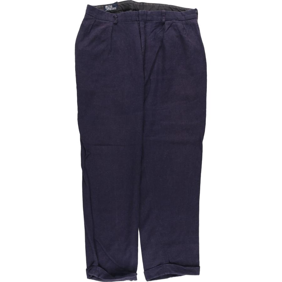 90s Ralph Lauren ラルフローレン リネン　ワイドスラックス古着 極上】Ralph Lauren ラルフローレン リネンパンツ 古着