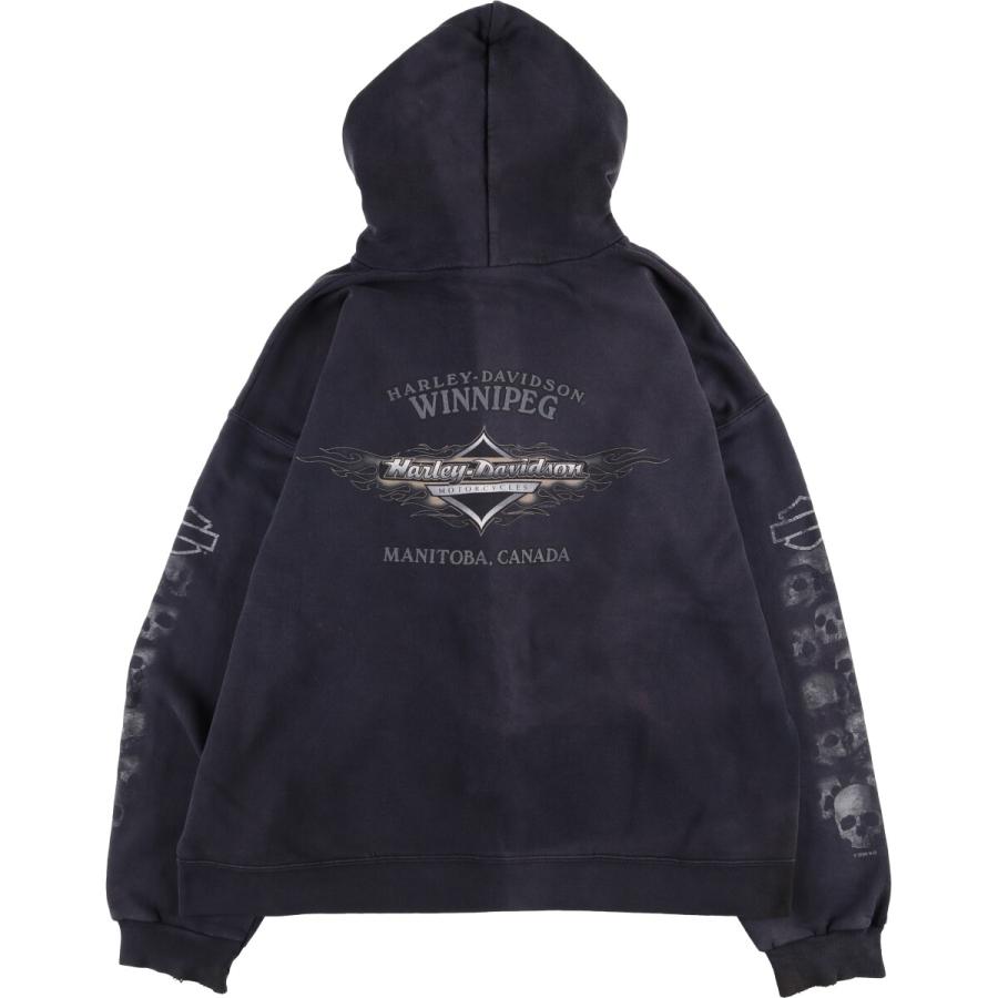 古着 00年代 ハーレーダビッドソン Harley-Davidson ドクロ柄 スカル柄 
