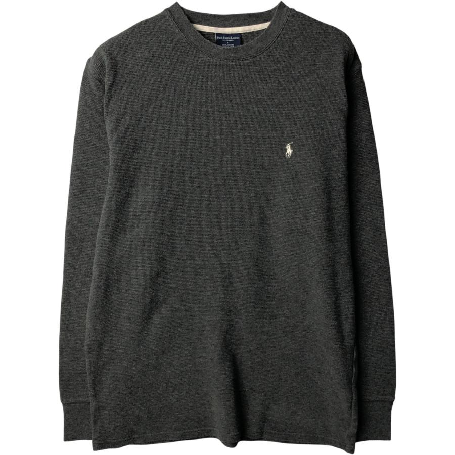 90s Polo by Ralph Lauren サーマルロンT ブラック 古着 古着 90s Polo Ralph Lauren ワンポイント 段リブ ヘンリー