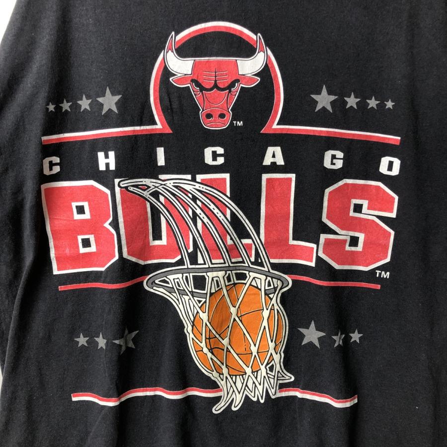 シカゴブルズ 90's ヴィンテージ オーバーサイズTシャツ ブラック/レッド ロッドマン BIG FACE Tシャツ 半袖 黒 バスケ シカゴ・ブルズ 90