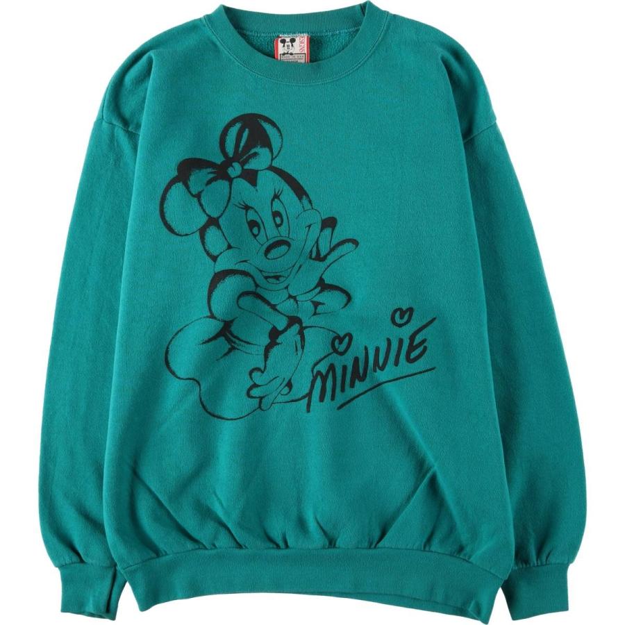 90s USA製 Disney ミニーマウス トレーナー 古着 90年代 DISNEY DESIGNS ミニーマウス キャラクター