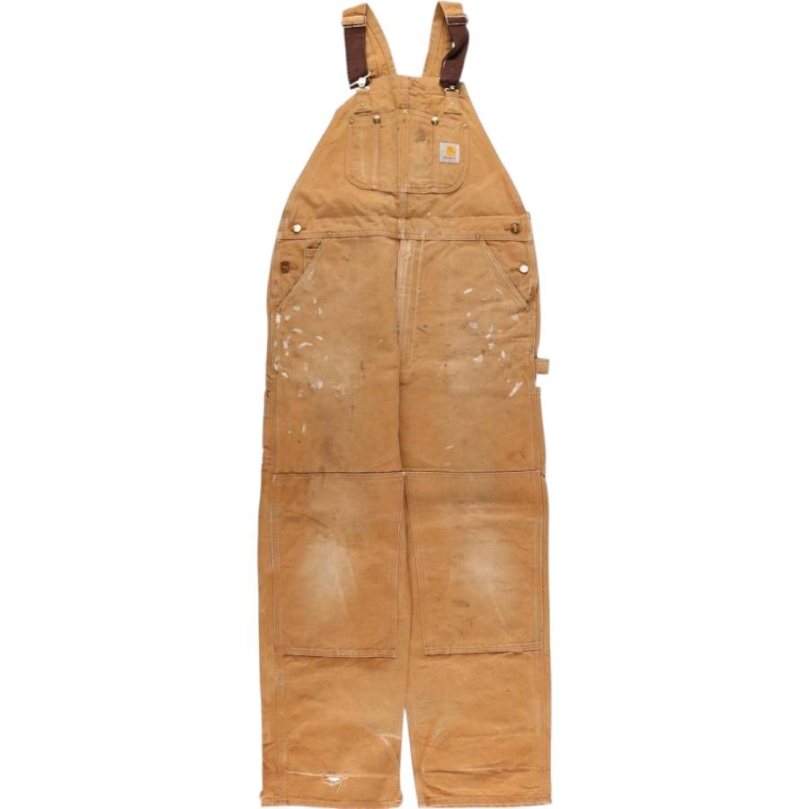 希少USA 古着 カーハート ダック地 ダブルニー ビッグ オーバーオール Carhartt 古着 ビッグサイズ カーハート ダブルニー ダック