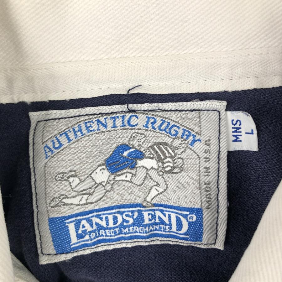 古着 90年代 ランズエンド LANDS' END 長袖 ラガーシャツ USA製 メンズ
