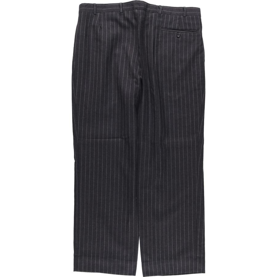 50s vintage ストライプ タロン ブラック 希少 ワイド スラックス Aquascutum（アクアスキュータム） 古着 ストライプ柄 ツータック