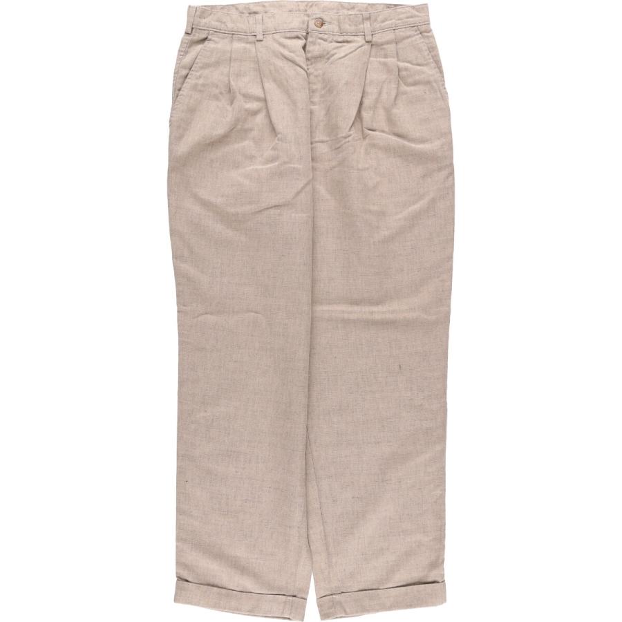 (古着)90s   ワイドリネンパンツ スラックス 古着 90年代~ SAVAVE ツータック リネン×コットン スラックスパンツ