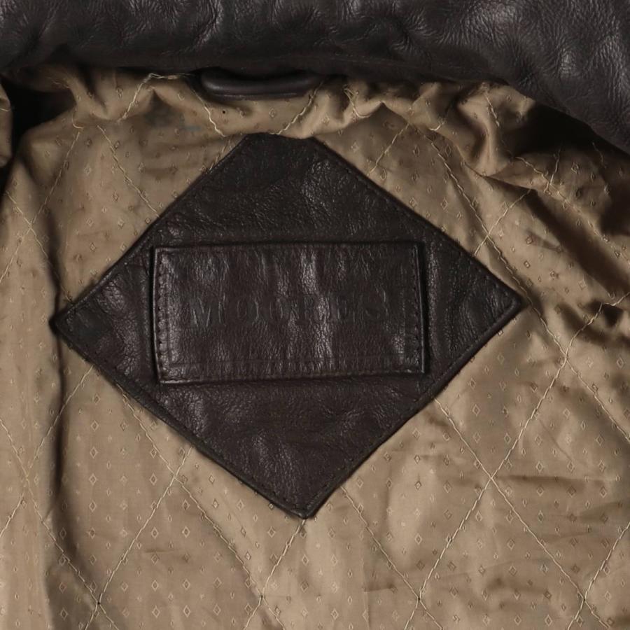 古着 MOORES 中綿入り レザーフライトジャケット メンズXL相当  