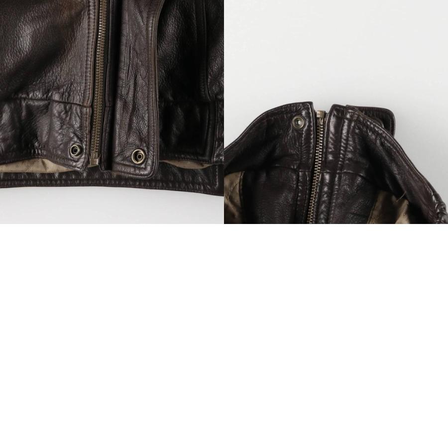 古着 MOORES 中綿入り レザーフライトジャケット メンズXL相当  