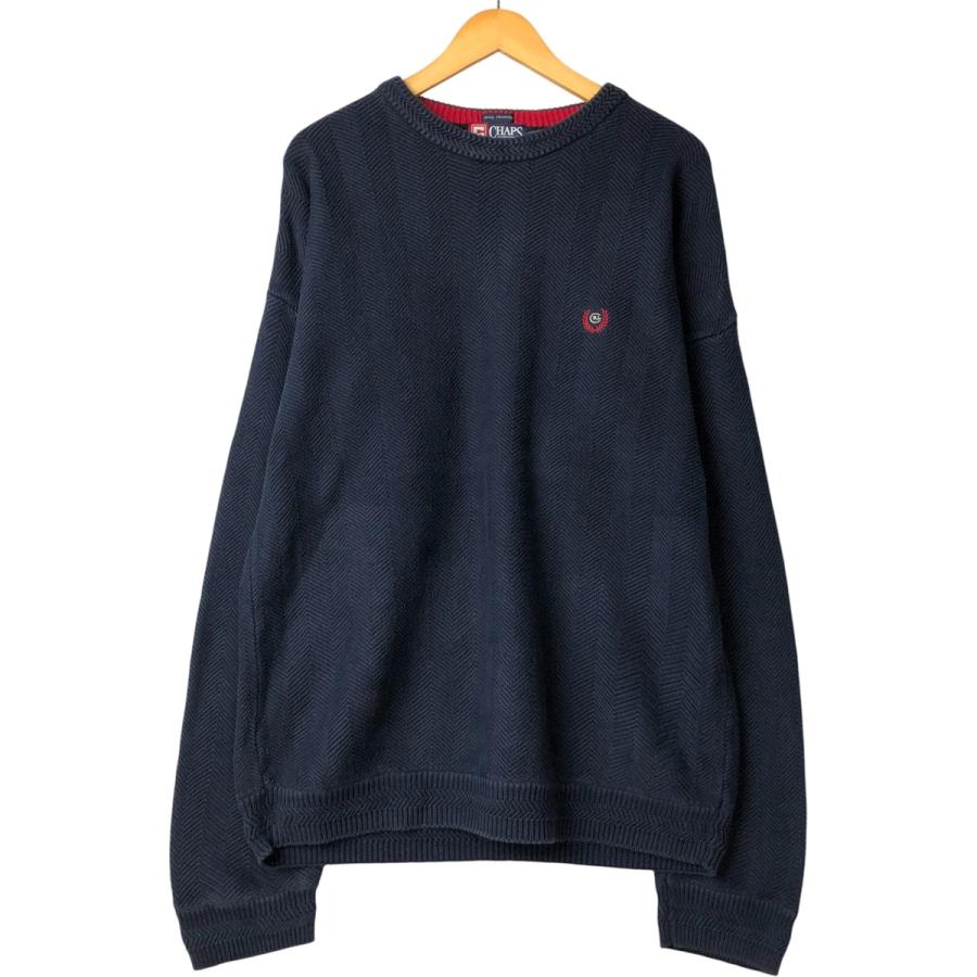 古着 ラルフローレン Ralph Lauren CHAPS チャップス ヘリンボーン コットンニットセーター メンズXL相当 /eaa587396 古着 ラルフローレン Ralph Lauren CHAPS チャップス ヘリンボーン