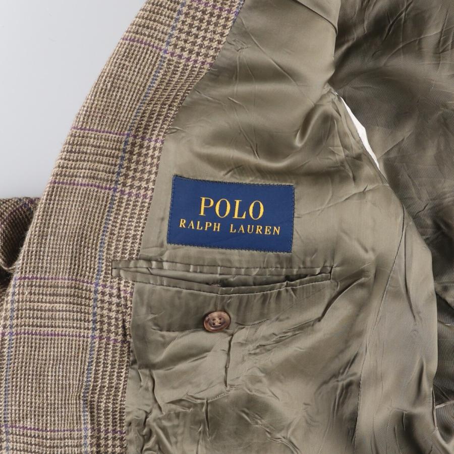 美品　Polo by Ralph Lauren チェック柄ジャケット L 古着 ラルフローレン POLO RALPH LAUREN CUSTOM FIT チェック柄