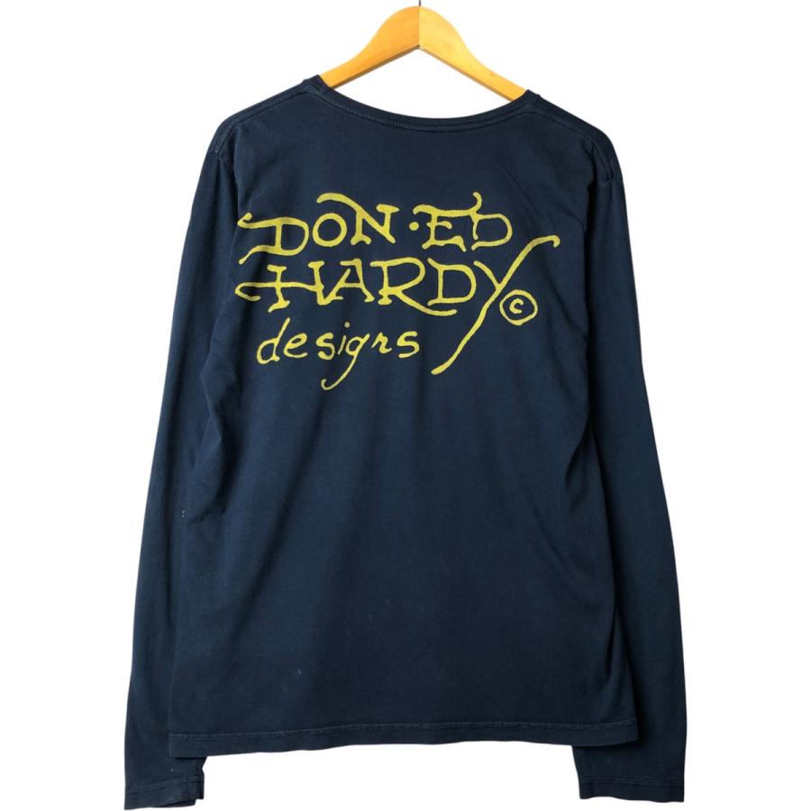 古着 エドハーディー Ed Hardy ドクロ柄 スカル柄 ロングTシャツ ロンT 