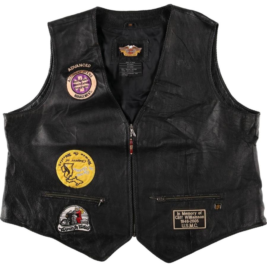 古着 ハーレーダビッドソン Harley-Davidson レザーベスト レディース