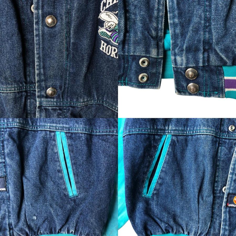 古着 90s NBA CHARLOTTE HORNETS デニムスタジャン STARTER（スターター） 古着 90年代 Starter NBA シャーロット