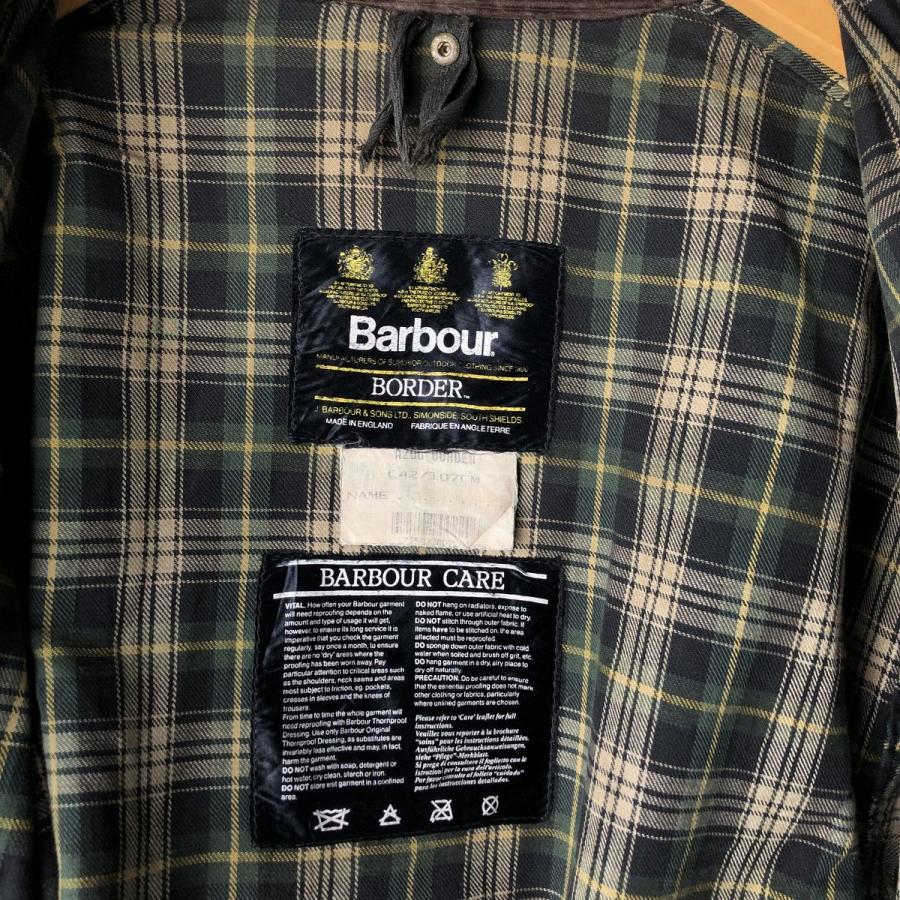 古着 訳あり特価 90年代 バブアー BORDER ボーダー 旧3ワラント