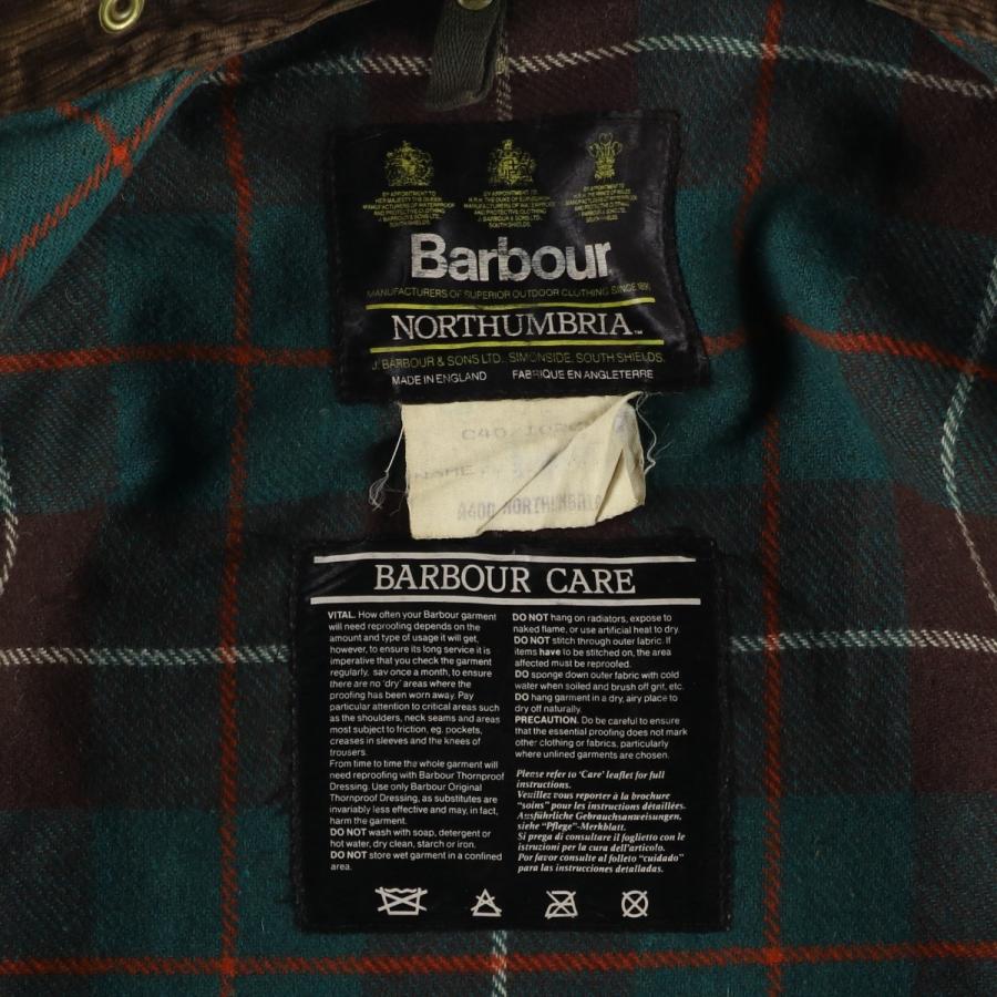 k*n様 美品　スリーワラント　Barbour　ノーザンブリア　オリーブ　C40 古着 80~90年代 バブアー Barbour ノーザンブリア 旧3ワラント