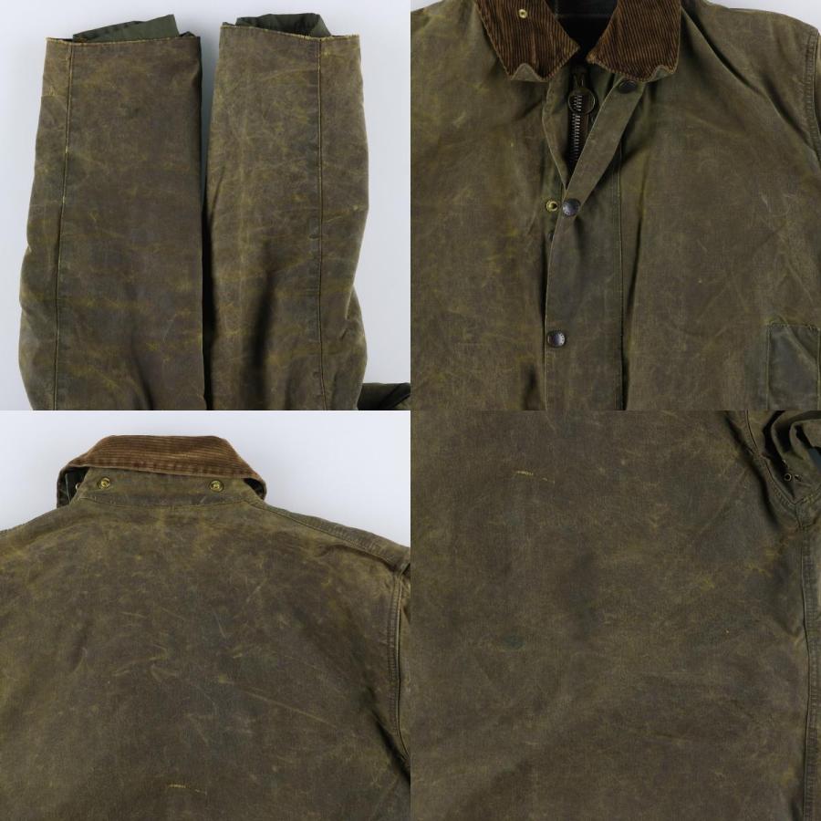 【希少】バブアーノーザンブリアオイルドジャケットバッチ付き襟コーデュロイ深緑古着 希少】バブアーノーザンブリアオイルドジャケットバッチ付き襟