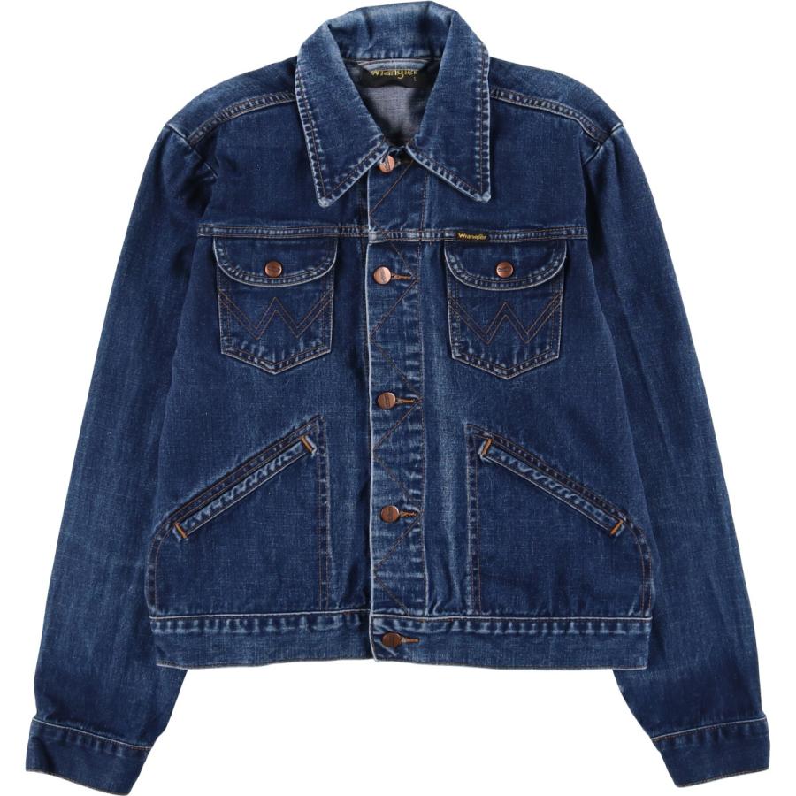 90s 00s Wrangler 11MJ デニムジャケット 濃紺 旧日本製 L Wrangler（ラングラー） 古着 ~90年代 デニムジャケット メンズL相当