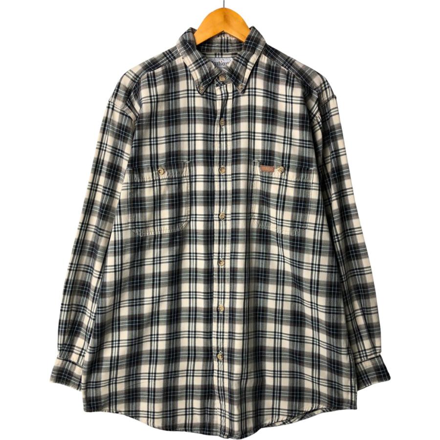Carhartt チェック柄長袖シャツ L Carhartt（カーハート） 古着 チェック柄 長袖 ボタンダウン ワーク