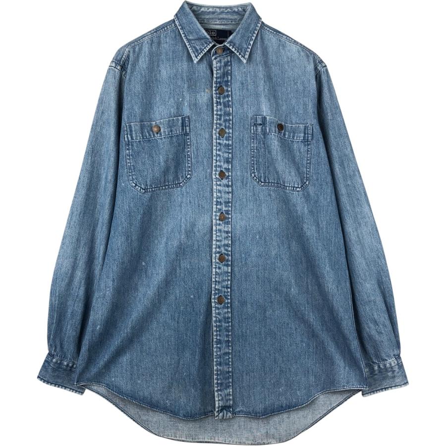 古着 ラルフローレン Ralph Lauren POLO by 長袖 デニムシャツ メンズM