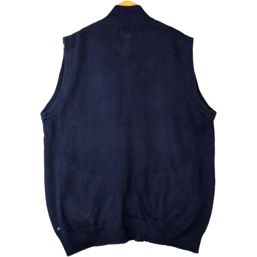 古着 チャップス CHAPS リブ編み 前開き コットンニットベスト メンズL 