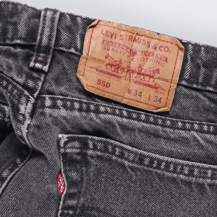 古着 リーバイス Levi's 550 ブラックデニム テーパードデニムパンツ メンズw34相当 /eaa589211 Levi's（リーバイス） 古着 Levi's 550 ブラックデニム テーパード
