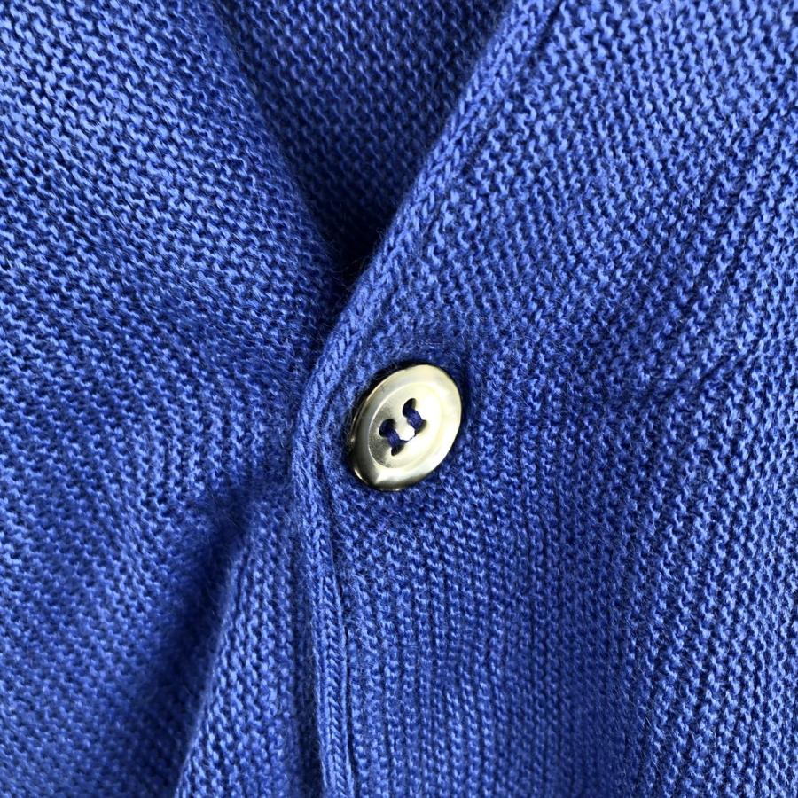 80s LACOSTE 襟付きニットカーディガン スペイン製 ネイビー サイズ5 80s LACOSTE 襟付きニットカーディガン スペイン製 ネイビー サイズ5
