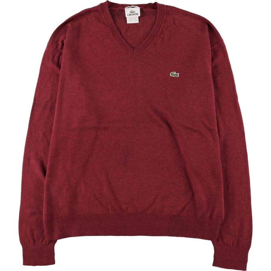 古着 ラコステ LACOSTE カシミア混 Vネック コットンニットセーター 7 メンズXXL相当 /eaa589719 LACOSTE（ラコステ） 古着 カシミア混 Vネック コットンニットセーター