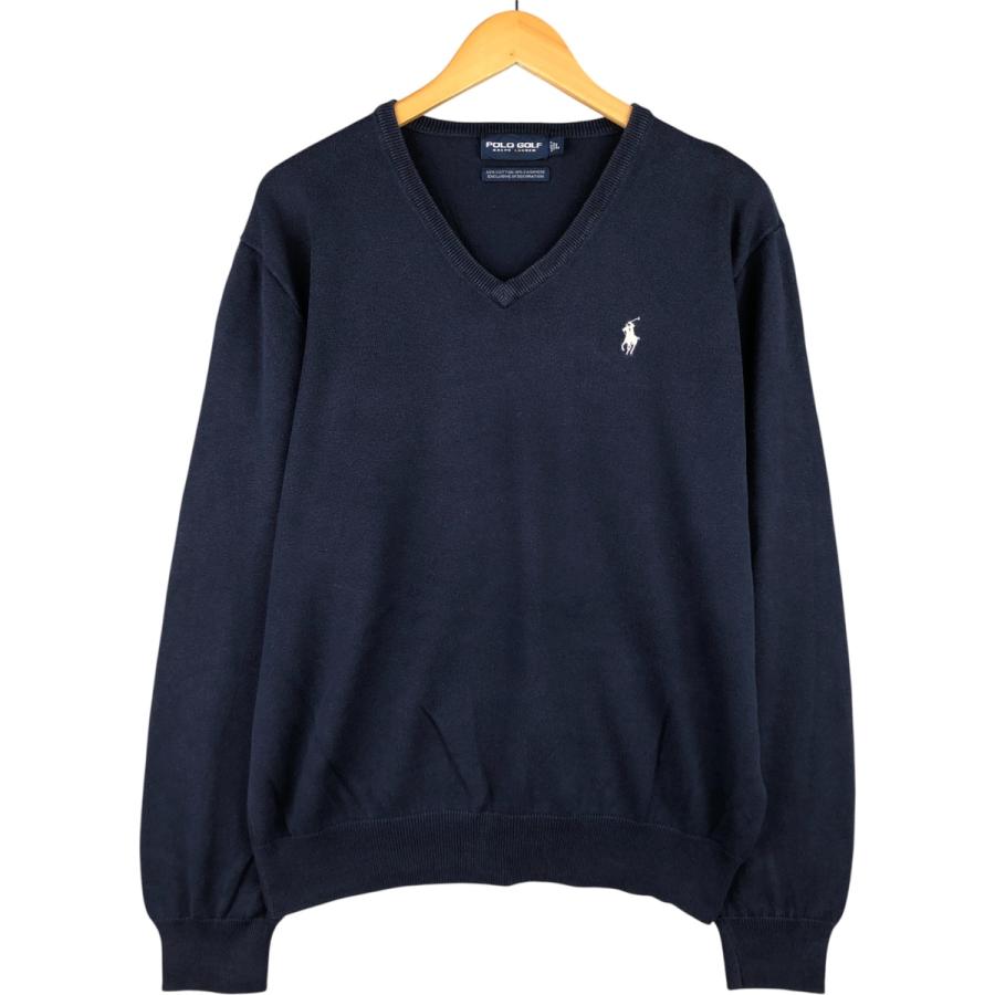 古着 ラルフローレン Ralph Lauren POLO GOLF ポロゴルフ カシミア混 V