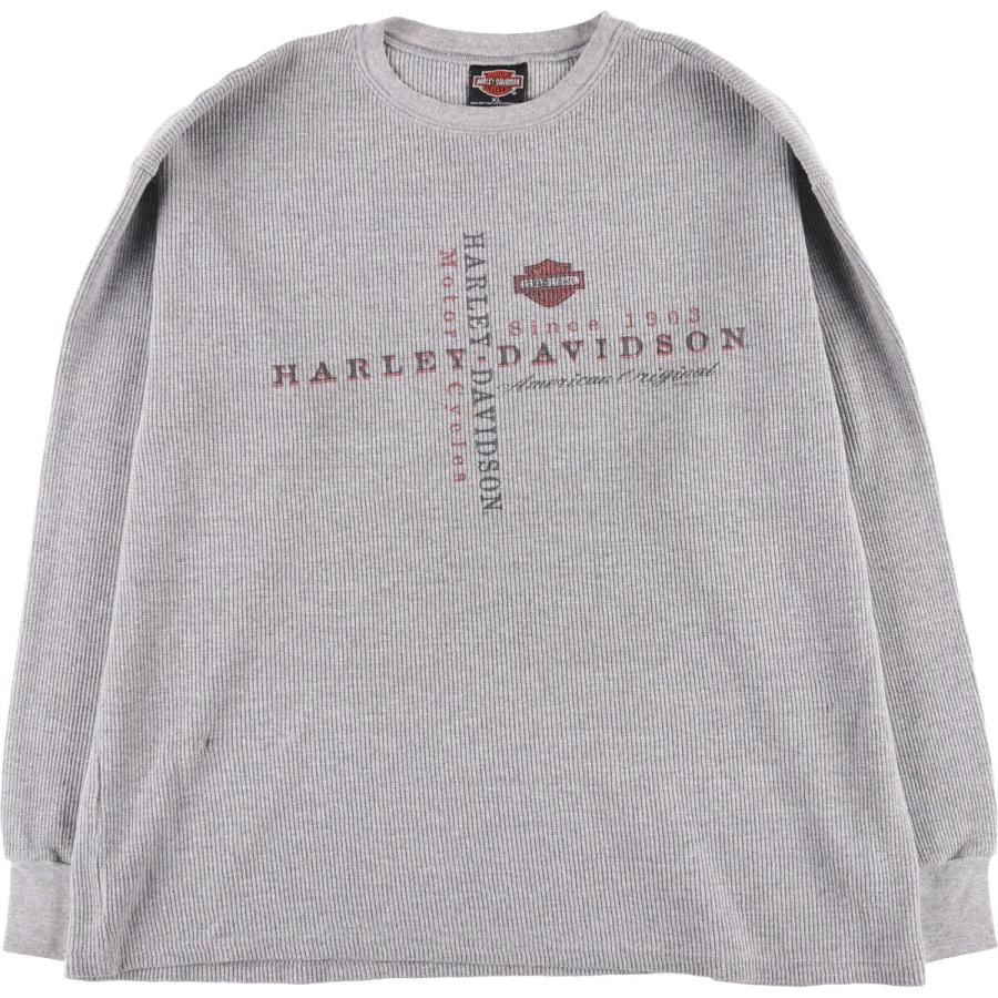 HARLEY-DAVIDSON 希少！USA製サーマルロンt 古着 00年代 ハーレーダビッドソン Harley-Davidson サーマルロンT