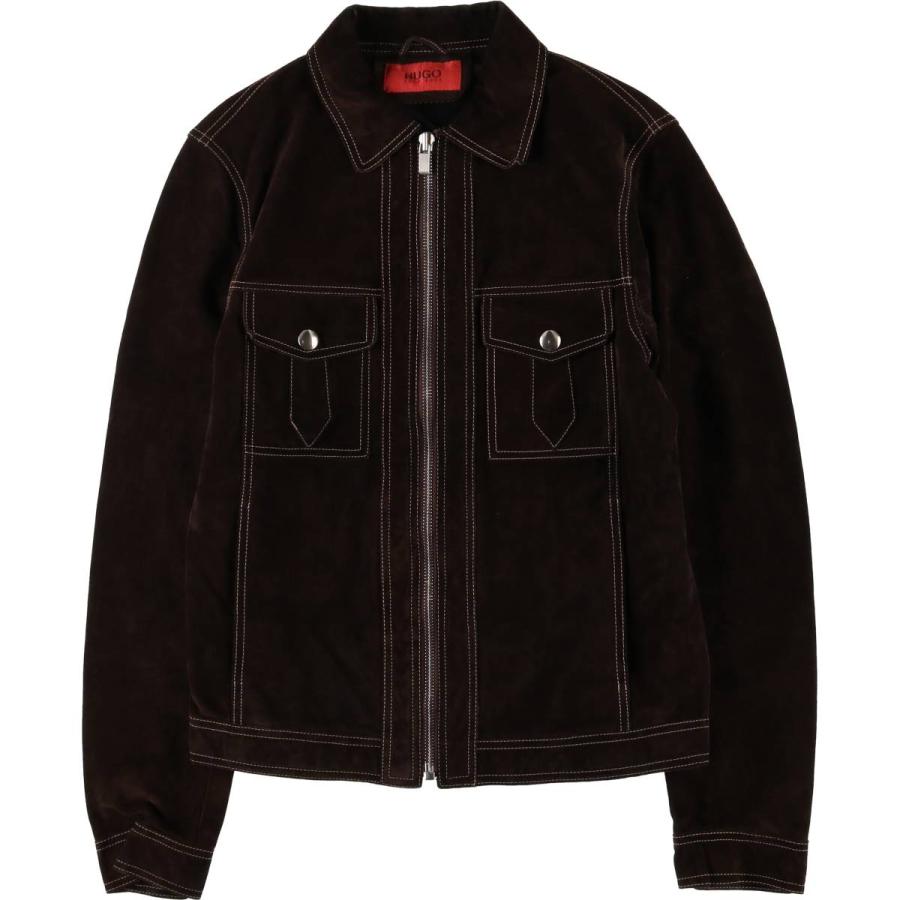 HUGO BOSS 最高峰Tailored 羊革 スエード レザージャケット HUGO BOSS（ヒューゴ・ボス） 古着 スエードレザージャケット メンズM