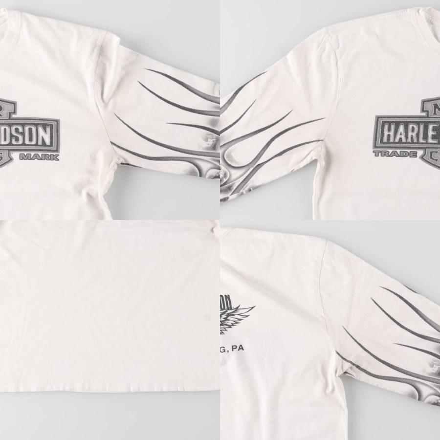 USA製 05 ハーレーダビッドソン スカル ファイヤーパターン ロンT 古着 ハーレーダビッドソン Harley-Davidson ドクロ柄 スカル柄