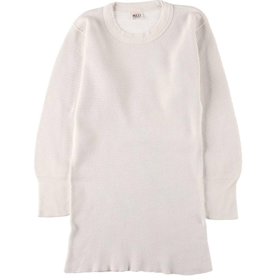 ヴィンテージ Wright's ホワイト サーマル.古着 ハニカム 古着 60年代 ウエスト WEST サーマルロンT ハニカム メンズL相当