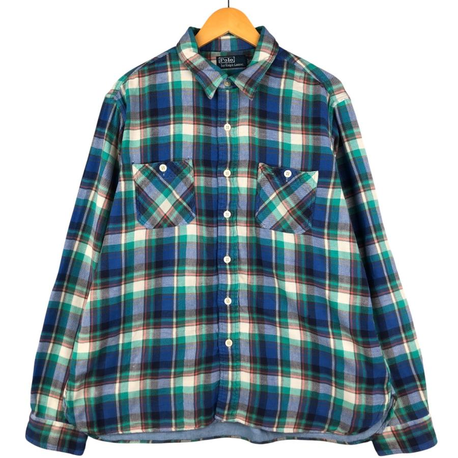 Polo by Ralph Lauren ラルフローレン長袖チェックネルシャツ 古着 ラルフローレン Ralph Lauren POLO by 長袖 ライトネルチェック