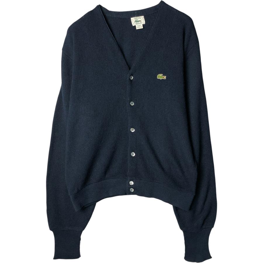 80、90sラコステ LACOSTE IZOD ニットカーディガン USA製 LACOSTE（ラコステ） 古着 80~90年代 LACOSTE IZOD アクリルニット