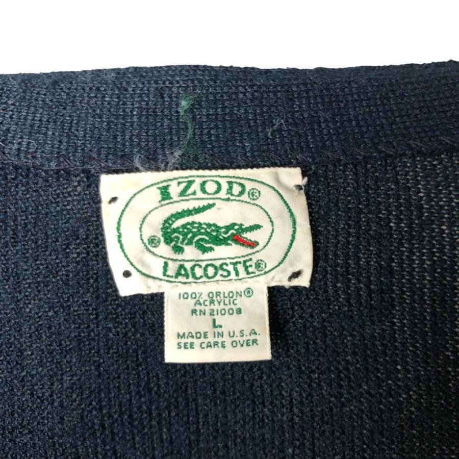 古着 80~90年代 ラコステ LACOSTE IZOD アクリルニットカーディガン USA製 メンズL相当 ヴィンテージ/eaa590794 LACOSTE（ラコステ） 古着 80~90年代 LACOSTE IZOD アクリルニット