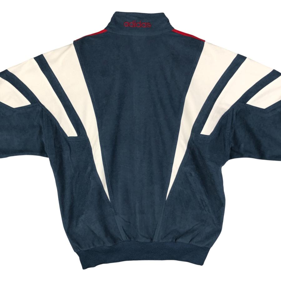 90s vintage adidas ベロア地 トラックジャケット 刺繍口ゴ 80〜90年代 フランス製 adidas アディダス ベロアジャージ ONE WORLD