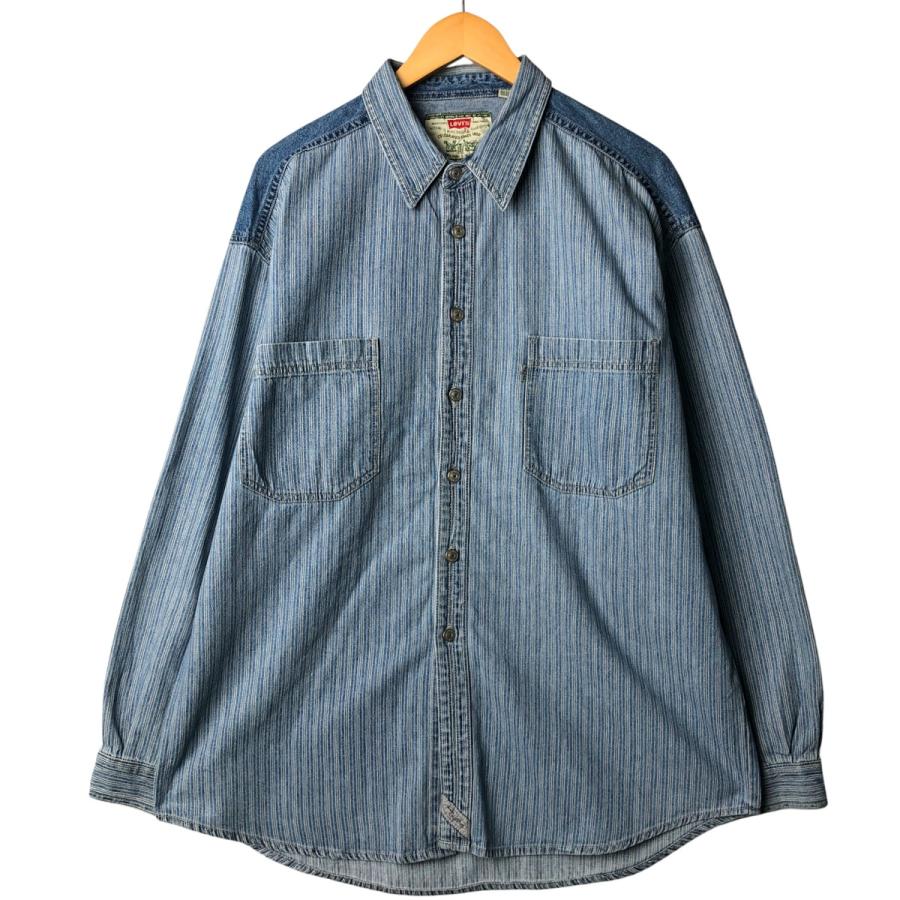Levi's（リーバイス） 古着 00年代 ストライプ柄 長袖 デニムシャツ