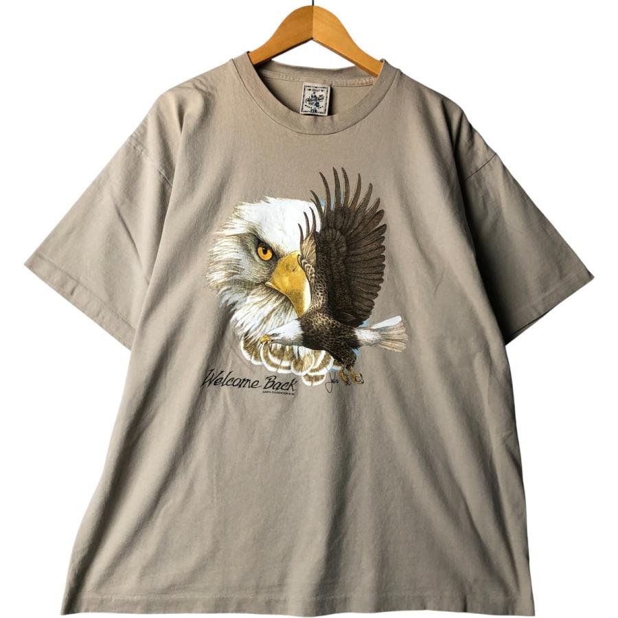 古着 90年代 ALORE 鷲柄 イーグル柄 アニマルTシャツ USA製 メンズXL 