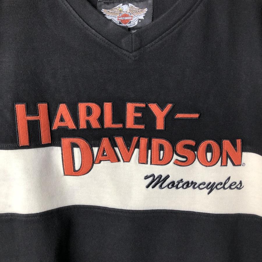 古着 ハーレーダビッドソン Harley-Davidson Vネック アドバタイジング