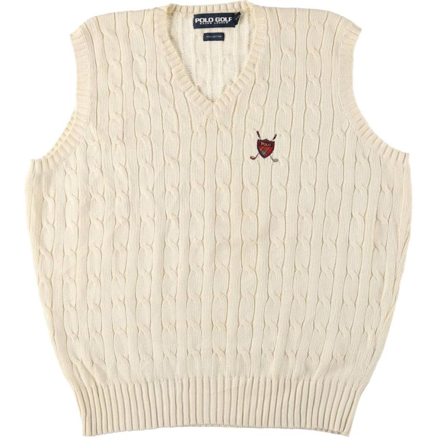 POLO GOLF ベスト　ラルフローレン 古着 ラルフローレン Ralph Lauren POLO GOLF ポロゴルフ ケーブル編み