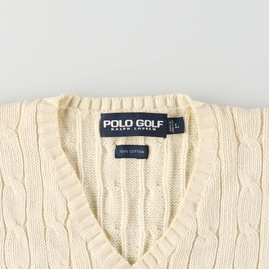 古着 ラルフローレン Ralph Lauren POLO GOLF ポロゴルフ ケーブル編み