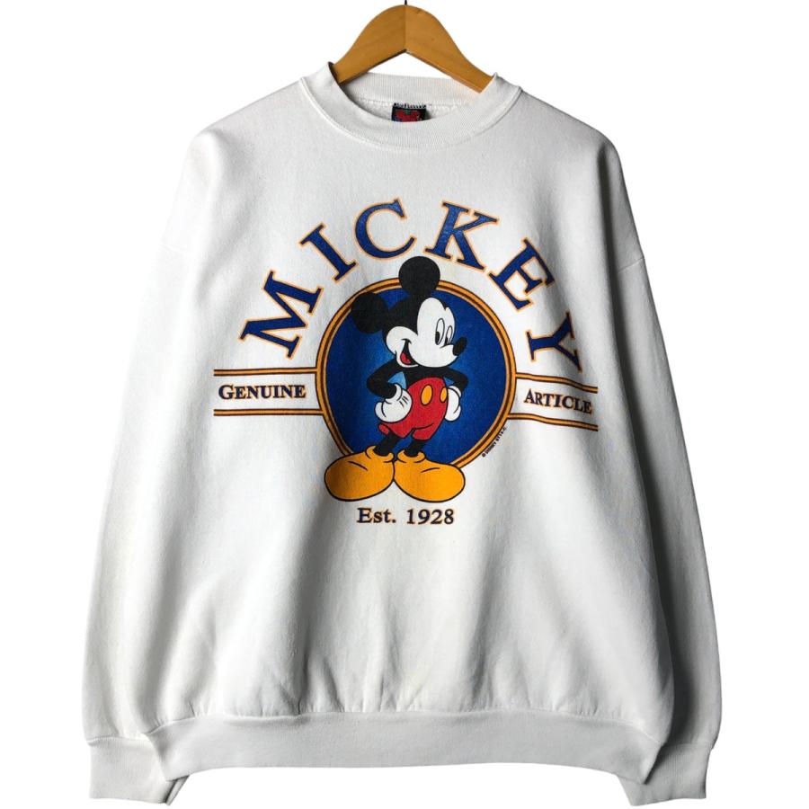 ミッキーマウス トレーナー USA製 バイカー柄 90年代 古着 90年代 MICKY UNLIMITED ミッキーマウス キャラクタースウェット