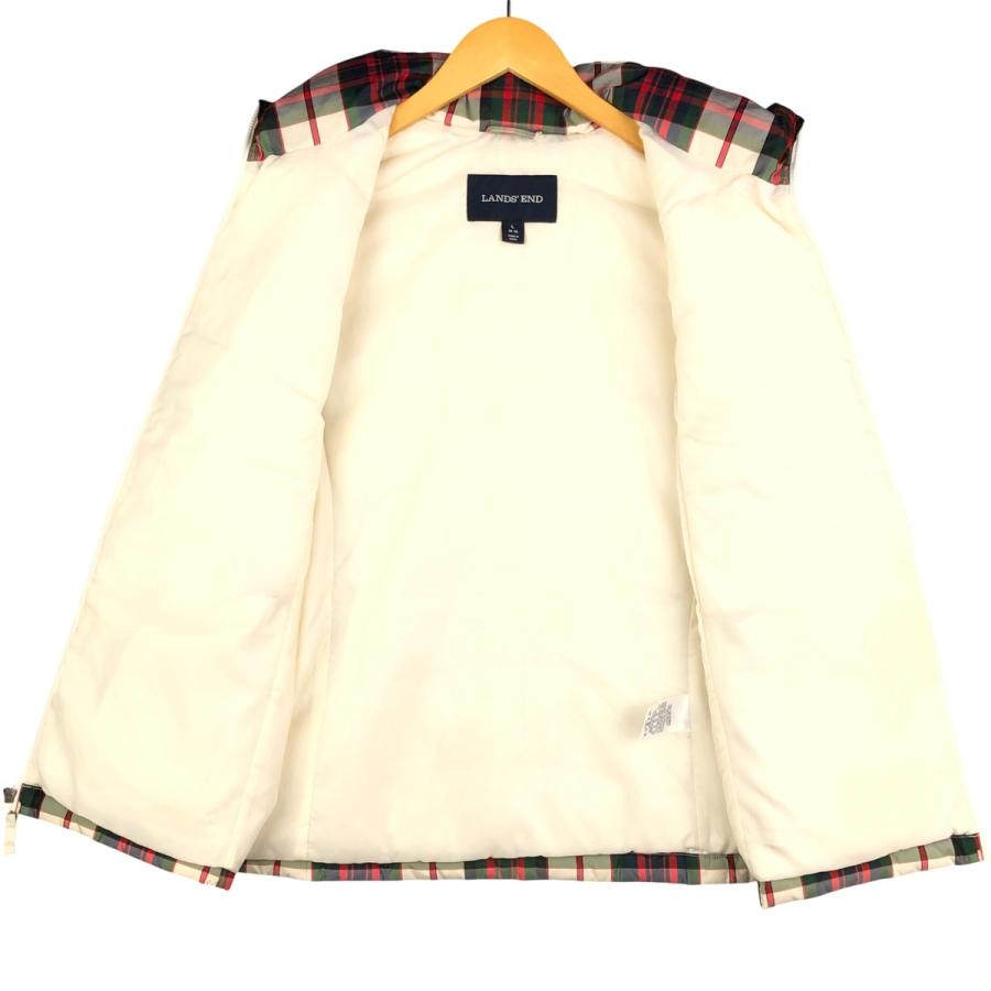 00s Lands' End チェックダウンベスト 古着 00年代 ランズエンド LANDS' END チェック柄 ダウンベスト メンズ