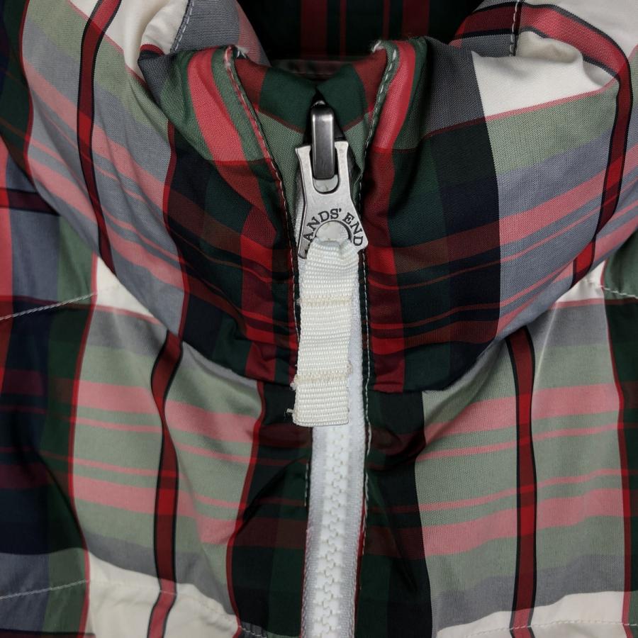 00s Lands' End チェックダウンベスト 古着 00年代 ランズエンド LANDS' END チェック柄 ダウンベスト メンズ